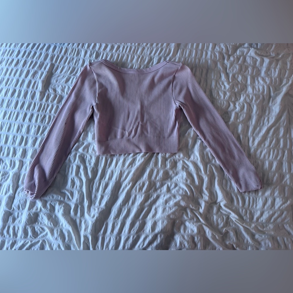 Garage Light Pink Ribbed Crop Top - Picture 2 of 3